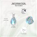 wholesale 925 Sterling Silver Blue Moonstone & Green Crystal Peacock Pendant Necklace for Women-0-2