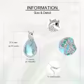 wholesale 925 Sterling Silver Blue Moonstone & Green Crystal Peacock Pendant Necklaces Wholesale for Women-0-2