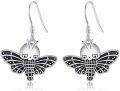 wholesale 925 Sterling Silver Butterfly Skull Drop Dangle Earrings Gothic s for Women Girls-0-0