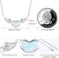 wholesale 925 Sterling Silver Heart-Shaped Opal Wing Pendant Necklace for Women and Girls-0-4