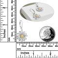wholesale 925 Sterling Silver Daisy Flower Teardrop Dangle Leverback Earrings for Women-0-2