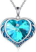 wholesale Sterling Silver Austrian Crystals Love Heart Pendant Necklace for Women-0-33