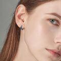 wholesale 925 Sterling Silver Celtic Knot Turquoise Black Gold Plated Hoop Earrings-0-2