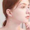 wholesale 925 Sterling Silver Pink Heart Earrings-0-2