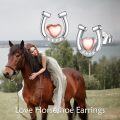 wholesale 925 Sterling Silver Heart Horseshoe Stud Earrings with Cubic Zirconia and Rose Gold Plating for Women Girls -0-4