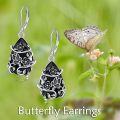 wholesale 925 Sterling Silver Black Tourmaline Crystal Healing Earrings for Women Spiritual Protection Jewelry-0-5