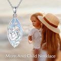 wholesale 925 Sterling Silver Mother and Child Love Pendant Necklaces for Mom Gifts-0-2