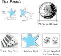 wholesale 925 Sterling Silver Turquoise Starfish Stud Earrings - Ocean Beach  for Women & Girls-0-2