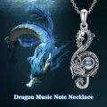wholesale 925 Sterling Silver Labradorite and Moonstone I Love You Celtic Dragon Pendant Necklace for Women Men Couples  43cm Chain Length-0-1