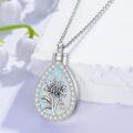 wholesale Sterling Silver Opal Birth Flower Urn Necklace for Ashes 12 Month Memorial Jewelry-0-1