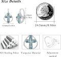 wholesale 925 Sterling Silver Turquoise Stone Cross Winged Studs for Women Men Minimalist Fine  48x36mm-0-4