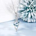 wholesale 925 Sterling Silver Blue Enamel Dragonfly Pendant Necklace for Women Gifts-0-3
