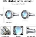 wholesale 925 Sterling Silver Moonstone Round Shape Studs Cufflinks for Men Formal Wear Accessories Gift Set-0-3
