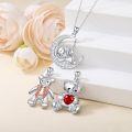 wholesale 925 Sterling Silver Teddy Bear Pendant Necklaces for Women Girls  (Set of 3)-0-4