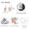 wholesale 925 Sterling Silver Unicorn Drop Earrings Rose Gold Two Tone Leverback For Women-0-3