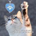 wholesale 925 Sterling Silver Blue Opal Heart with Moonstone Paw Print Pendant Necklace for Women-0-4