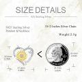 wholesale 925 Sterling Silver Sunflower Mom Heart Pendant Necklace for Women-0-4