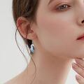 wholesale 925 Sterling Silver Seahorse Blue Enamel Turquoise Drop Earrings For Women-0-1