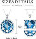 wholesale 925 Sterling Silver Lapis Lazuli Moon Phase Pendant with Diamonds - 18+2 Chain s for Her-0-2