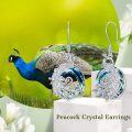 wholesale 925 Sterling Silver Blue Crystal Peacock Drop Earrings for Women Girls Gift Boxed-0-5
