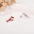 wholesale 925 Sterling Silver Red Enamel Crab Stud Earrings with Crystal Accents-0-3