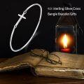 wholesale 925 Sterling Silver Infinity Cross Bangle Bracelet for Women - Christian Religious s-0-5