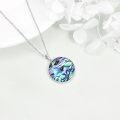 wholesale 925 Sterling Silver Abalone Shell Floral Pendant Necklace for Women Gifts-0-5