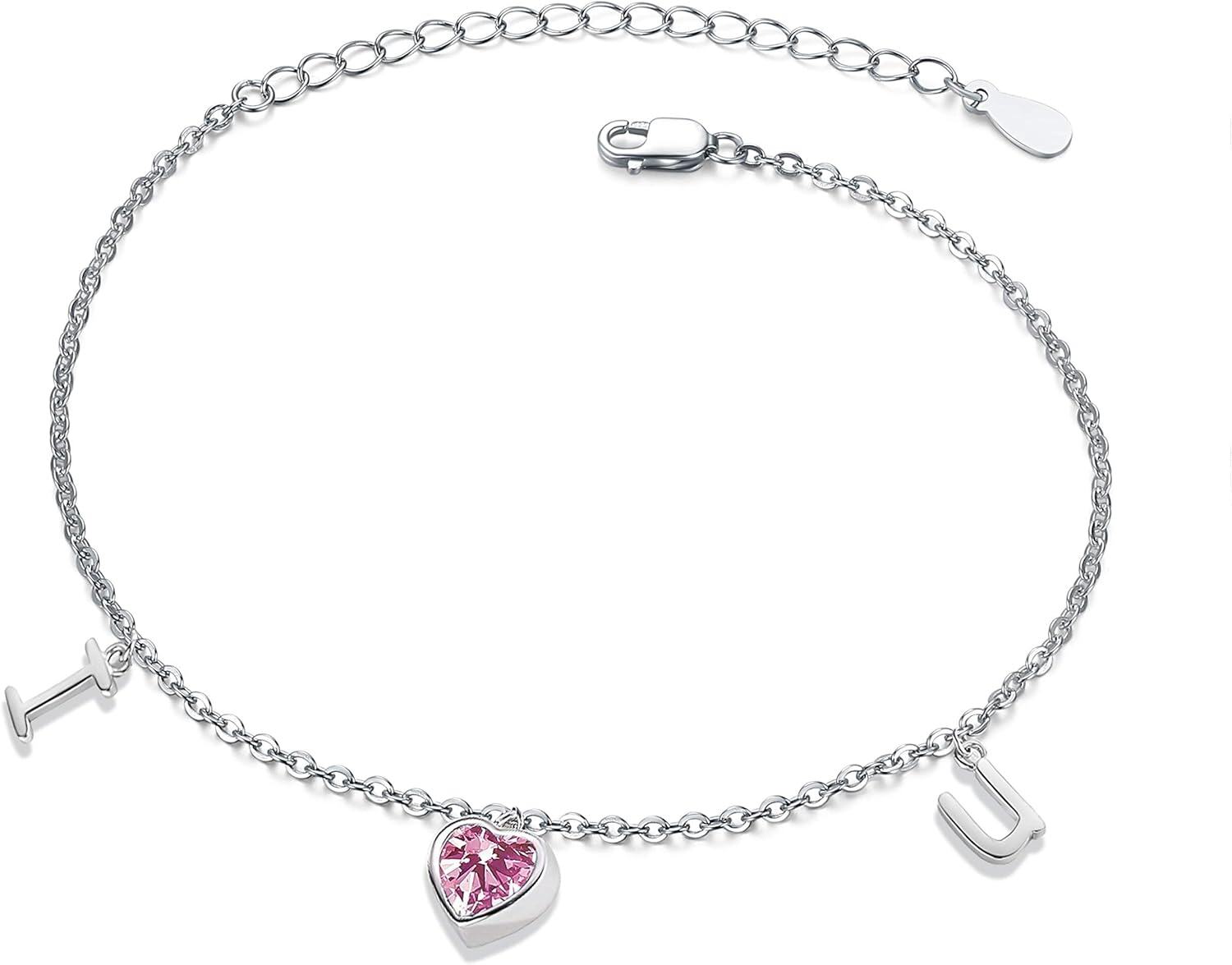 wholesale Sterling Silver Moonstone Otter Axolotl Guardian Angel Bracelet for Women-I Love You Bracelet(October Birthstone)