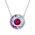 TOUPOP Sterling Silver Ruby Necklace Crystal Pendant for Women-0-0