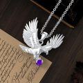 wholesale  Sterling Silver Lab Grown Diamond Eagle Necklace Pendant for Women -0-1
