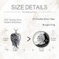 wholesale 925 Sterling Silver Angel Wing Heart Keepsake Pendant with Funnel and Chain-0-4