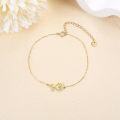 wholesale 14K Gold Lotus Flower Charm Bracelet - Elegant for Her (Christmas/Birthday/Valentine's)-0-1