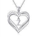 TOUPOP Sterling Silver Heart Initial A-Z Letter Pendant Necklace-0-0