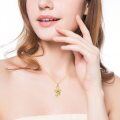 wholesale 925 Sterling Silver Gold Plated Ankh Eye Of Horus Crystal Pendant Necklace For Women-0-2