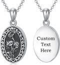 wholesale  Sterling Silver 12 Month Birth Flower Photo Locket Necklace Jewelry Gift -0-50