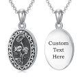 wholesale 925 Sterling Silver Oxidized Floral Oval Locket Bracelet With Filling Tool Set-0-50