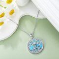 wholesale 925 Sterling Silver Turquoise Stone Family Tree Of Life Pendant Necklace for Women Mothers Day Gift-0-3