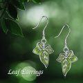wholesale 925 Sterling Silver Ivy Leaf Dangle Earrings Handcrafted Nature Inspired Gifts for Women-0-5