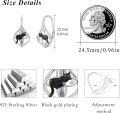 wholesale 925 Sterling Silver Black Cat and Star Design Leverback Earrings for Women & Girls - Vintage Style  Idea-0-1