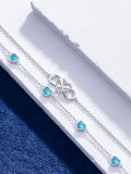 wholesale 925 Sterling Silver & 6 Heart Birthstone Crystal Infinity Love Bracelet - 12 Gemstone Colors-0-1