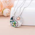 wholesale 925 Sterling Silver Yin Yang Sun & Moon Pendant Necklaces Couples Matching Set Gift for Her Lovers' Day Present-0-3
