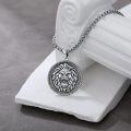 wholesale 925 Sterling Silver Round Lion Head Pendant Necklaces for Men & Women-0-5