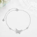 wholesale 925 Sterling Silver Butterfly Charm Bracelet - Elegant  for Women-0-2
