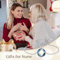 wholesale TOUPOP Nurse Gifts For Women Stethoscope Bracelet Sterling Silver Crystal Nurse Jewelry -0-2