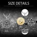 wholesale 925 Sterling Silver Gold-Plated All Seeing Eye Pendant with Star and Horus Symbol on  - Protection Jewelry for Men & Women-0-4