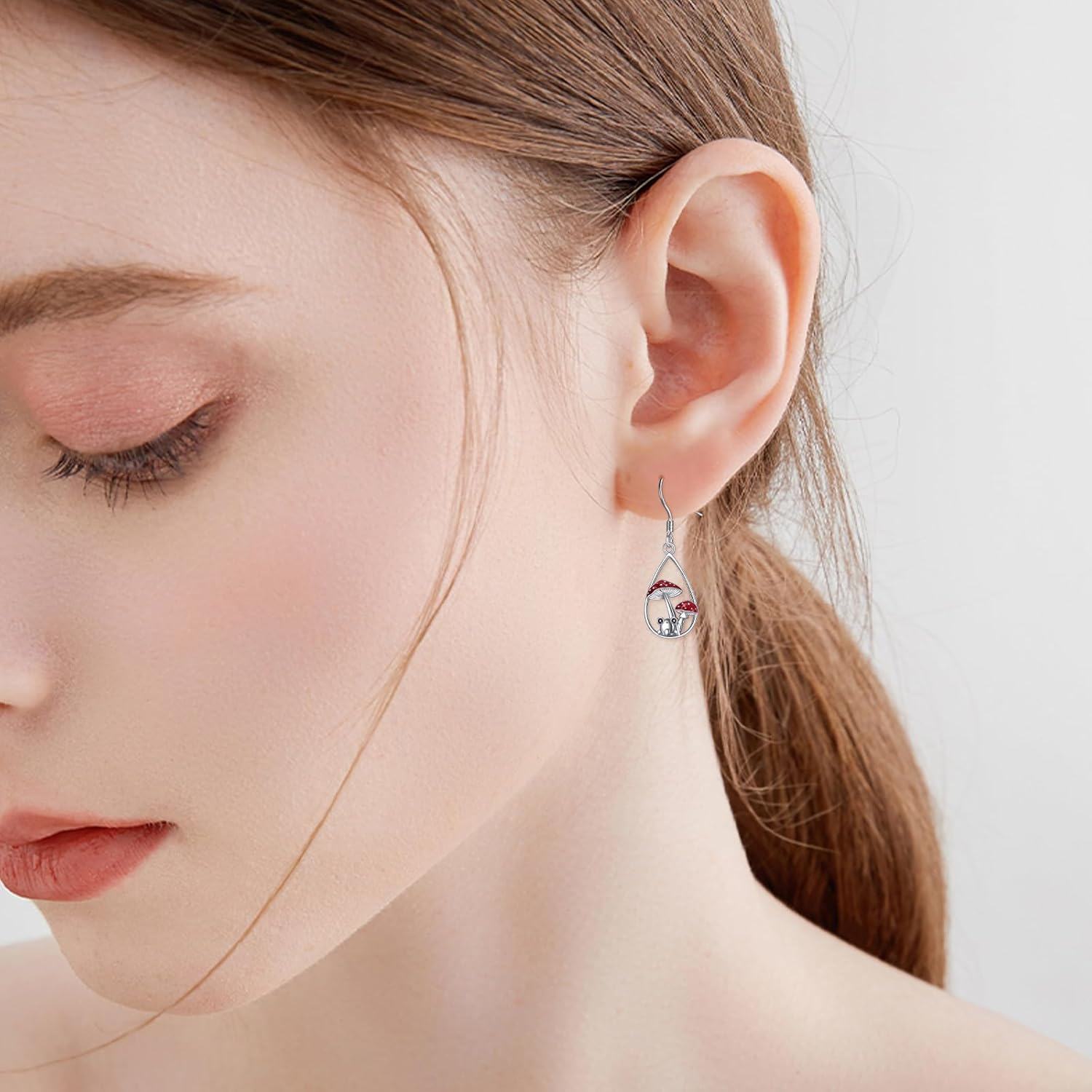 wholesale 925 Sterling Silver Mushroom Frog Drop Earrings for Women-0-4