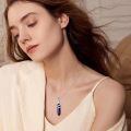 wholesale 925 Sterling Silver Natural Lapis Lazuli Stone Snake Pendant Necklace for Women Gifts-0-1