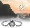 wholesale 925 Sterling Silver &  Compass Bracelet for Men - Lucky Travel Symbol Gift for Dad, Husband, Son - 18mm, Hypoallergenic, Tarnish Resistant-0-3