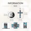 wholesale 925 Sterling Silver Turquoise Rose Cross Pendant Necklace for Men & Women-0-3