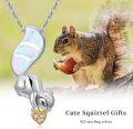 wholesale 925 Sterling Silver White Opal Acorn Squirrel Pendant Necklace for Women and Girls-0-6